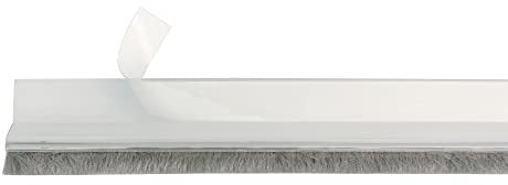 Amig - Burlete para Puertas de Entrada o de Paso - Burlete Adhesivo de sobreponer - Cepillo de Pelo - Lámina de plástico Entre la escobilla - 1 m - Transparente - PVC