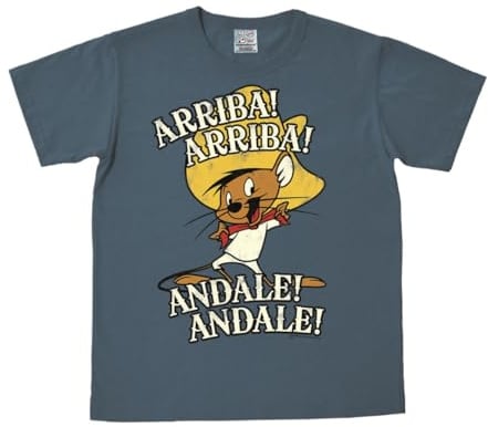 Logoshirt® Looney Tunes Arriba Andale T-Shirt Damen & Herren | Offiziell lizenziertes Looney Tunes Merch, Speedy Gonzales-Motiv, 100% Baumwolle, Cartoon T-Shirt mit hochwertigem Frontprint