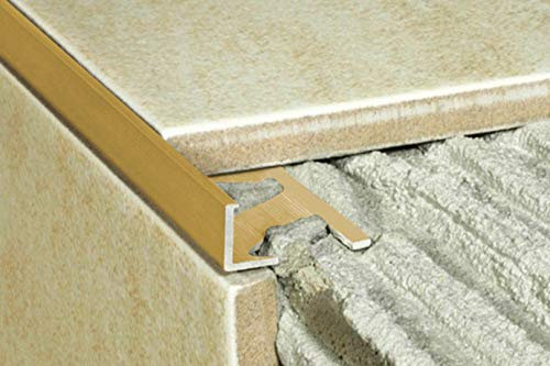 1 piece | Bordure Plinthe carrelage | Alu | Inoxydable | Effector | 2000x20x10mm | A51 | or