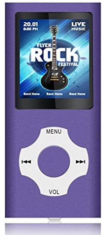 32GB Lettore MP3, Tabmart Metal Hi-Fi Capacità Di Musicale Portatile Lettore MP4 Ad Alta Risoluzione Con 1,8 Pollici Schermo MP3 Lettore Multifunzione 18 Ore Di Riproduzione Continua, Viola