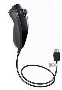 SATKIT Nunchuck Nero Compatibile con Console con Levetta Analogica Sensore di Movimento e Pulsanti Aggiuntivi