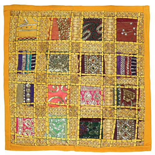Oriental Galerie Kissenhülle Patchwork Indien Kissenbezug Überzug Bezug Hülle Sari Stoff 40x40 cm, Design:Nr. 2