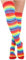 Crazy Chick New Ladies Girls Stripe Stripy Striped Over The Knee Thigh High Long Socks Assorted Colours UK Size 4-6 (Rainbow)