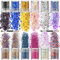 Chefic Glitzer Sequin 12PCS, Chunky Make-Up Glitzer Gesicht Nägel Glitter Haarglitter, Mischfarben Festival Glitzer Körper Glitzerpulver Pentagramm Sechseck für Party Masquerade mit 2 Pinsel(12 x10ml)
