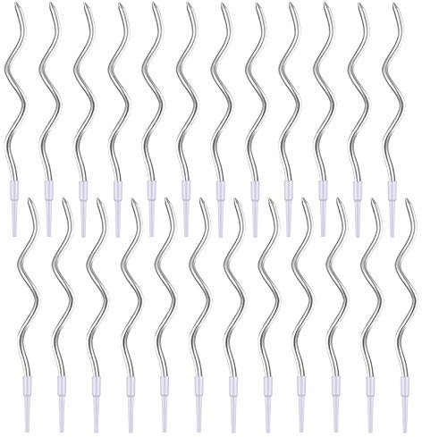 Bougie d'anniversaire en Spirale,24 Pcs Bougies Deco de Gâteau Accessoires de Décoration de Gâteau pour Fête D'anniversaire et Mariage,Argent