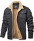 MAGCOMSEN Veste d'hiver en polaire pour homme - Veste d'aviateur militaire - Coupe-vent - Col montant - Veste doublée chaude avec 5 poches, gris foncé, XXXL
