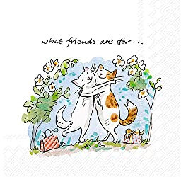 Boston International L937700 IHR 3-lagig Papierservietten, Papier, Katzenfreunde