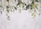 decomonkey Fototapete Blumen 350x256 cm XXL Design Tapete Fototapeten Tapeten Wandtapete moderne Wand Schlafzimmer Wohnzimmer Rose Blumenmotiv Abstrakt Pflanzen Steinwand Laub Grau Grün