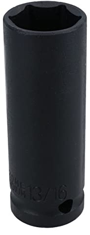 13/16in Double Deep Impact Imperial SAE Socket 1/2in Drive 6 Sided Single Hex