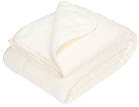 Little Dutch TE11092003 Kinderdecke mit Nickistoff Pure Soft weiß (110x140 cm)