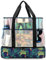UYLIA 8 Taschen Tote Mesh Strandtasche Damen Groß Faltbare mit Wasserdichter Kühltasche für Spielzeugaufbewahrung Strand Reise Picknick, Shopper Handtasche Badetasche Umhängetasche (Grüne Blätter)