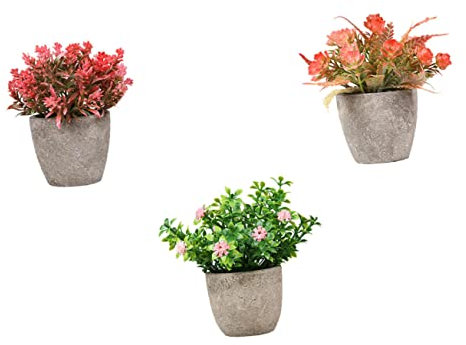 Toyvian 3stücke Künstliche Bonsai-Pflanze Topf Teiliges Für Tischdeko Und Raumgestaltung Realistische Imitation Für Wohnzimmer Büro Und Küche Pflegeleicht Und Wartungsfrei