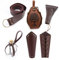 RUIITEN 5PCS Mittelalter Gürtel Renaissance Zubehör, Wikinger Leder Gürteltasche Arm Guard Dolch Abdeckung Gürtel Kork Trank Flasche für Halloween Ritter Pirat Wikinger Krieger Kostüm Cosplay Braun