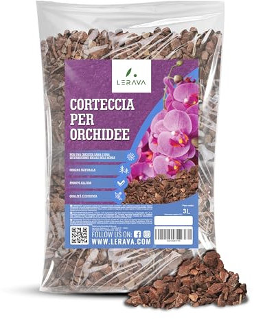 LERAVA® Pinienrinde 3L – Feine Pinienrinde für Orchideen, Orchideensubstrat & Orchideenerde – Premium Orchid Bark für Pflanzen – Ideal als lockere, luftige Orchideen Erde, für gesundes Wachstum