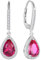 FJ Tropfen Hängend Ohrringe Damen 925 Sterling Silber Rubin Ohrringe Juli Geburtsstein Schmuck Geschenke für Frauen Mutter Freundin Mama