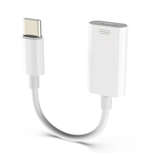 LMUBOY USB-C Male to Lightning Female Adapter,Type C to Lightning Converter for Audio,Data&Charging,Compatible with iPhone 15,iPad Pro,MacBook Pro,iMac and More Devices with USB-C Port