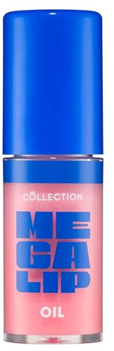 Collection Cosmetics Mega Lip Oil, Moisturising High Shine Lip Oil, Non-Sticky, Fat Applicator, Infused with Squalene and Cloudberry Oils, 5ml, Shade Loyal, Baby Pink