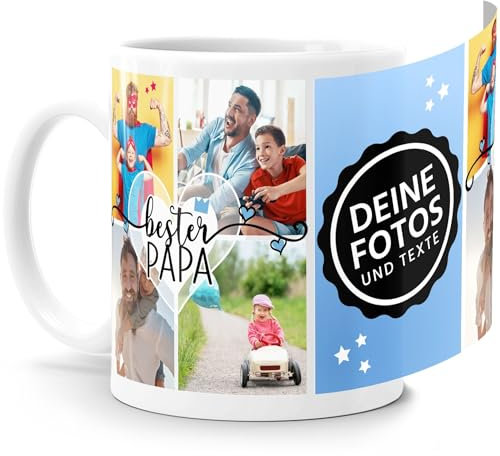 SpecialMe® Tasse mit Foto-Collage personalisiert mit bis zu 9 Bildern Fotogeschenk Papa selbst gestalten weiß standard
