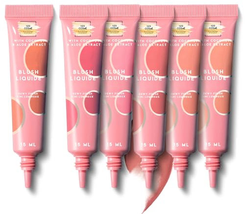 Blush Liquide 6 PCES enrichie à l'aloe Vera et Extrait de Coco Rose