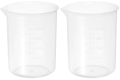 PATIKIL 300ml Measuring Cups, 2Pcs Polypropylene Beakers Graduated Measuring Pitcher Beaker with and Spout for Laboratory Experiments, Baking and Cooking, Transparent
