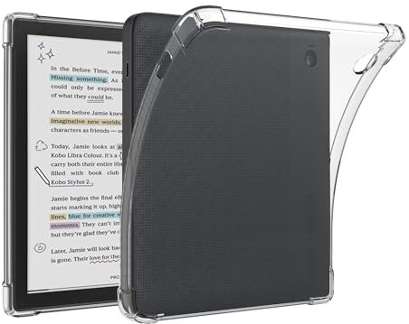DMLuna Coque Transparente Compatible avec Kobo Libra Colour N428 (2024) et Libra 2 N418 (2021), Slim Case Souple TPU, Housse Antichoc, Étui Protection Ultra-Fine, trasparente