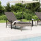 Homgoday Sonnenliege mit Auflage Grau Rattanlliege Gartenliege Sonnenliege Relaxliege Strandliege Balkonliege Freizeitliege für Garten Balkon Poly Rattan