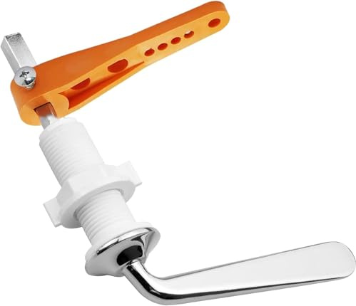Alnicov Zinc Alloy Metal Handle, Adjustable Arm Handle for Toilet Cistern Lever Flush Handle Replacement Flush Lever Kit Chrome Plated Handle