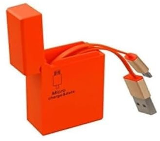 Mr. Gadget's Solutions Retractable Micro USB Data & Sync Charger Charging Cable Compatible With Galaxy S2, S3, S4, S5, S6 and All Other Micro USB Devices. - ORANGE