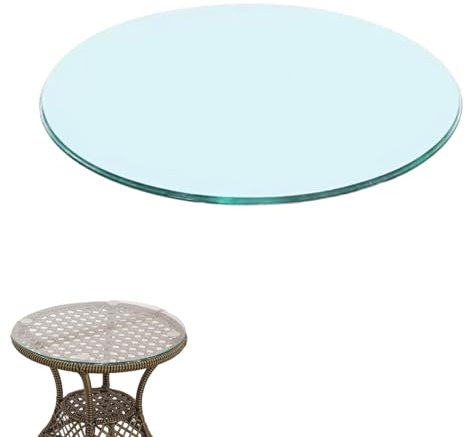 Glas Tischplatte Rund 40cm Glasplatte Glastisch Ersatzteil Tischplatte aus Glas Transparent, Ø 60cm Tisch Glasplatte Platte Glastisch, Stilvoll und Schön, Runde Tischplatte aus Gehärtetem Glas(88CM(35
