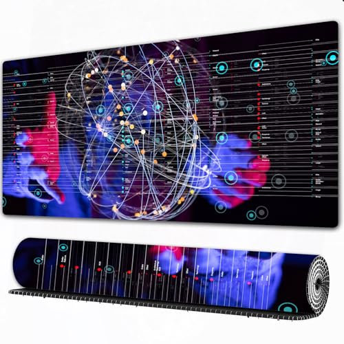 EOMKSE Mauspad Verlängertes großes Mauspad Schreibtischauflage,genähte Kanten Mauspad,Gummibasis,Berühren Sie das globale Netzwerk und den Datenaustausch auf der ganzen Welt.,Gaming-Mauspad,30x80 cm