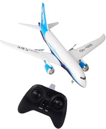 EHJRE Avion RC Planeur Anti-Collision avec Veilleuse 2.4Ghz, Modèle d'avion Jouet Avion Télécommandé pour Garçons Adultes Filles, sans Lumière