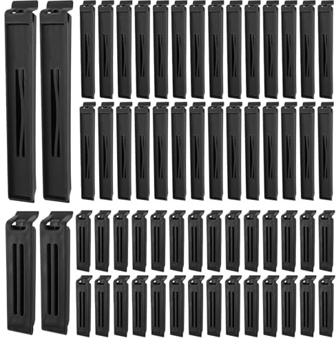 Newpop 60 Pièces Pince Sachet Alimentaire, Clip Fermeture Sachet Alimentaire, Pince pour Fermer Sachet, Clip d'Étanchéité Noir, Clips de Fermeture pour Sacs, pour Emballage Cuisine Snack Bonbons