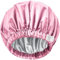 Shower Cap, Real Silk Shower Cap for Women,Luxury,Reusable-Double Layer,Waterproof,Washable & Adjustable Size,Satin Lined Shower Caps,for All Hair Styles (Pink)