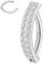 Bauchnabelpiercing 316L Bauchnabelring mit zweireihigem CZ Bauchnabelpiercing Schmuck Silber Nabelring 14G Bauchnabelklicker Ring Niet Reverse Curved Navel Barbell Reverse Navel Ringe 10mm