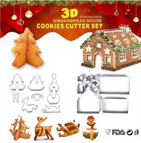 Lebkuchenhaus (Ausstecher) inkl. 4x 3D Ausstecher