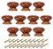 PATIKIL 1-3/8 Inch Knobs, 10 Pcs Round Drawer Dresser Knobs Wood Handles Knobs Drawer Pulls with Screws for Kitchen Cupboard Furniture Door, Brown