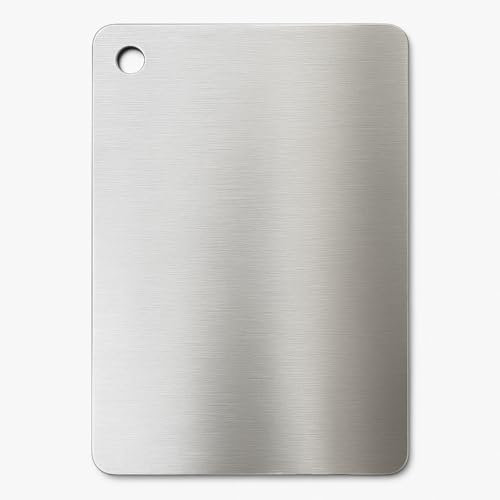 INOXLM Schneidebrett aus lebensmittelechtem Edelstahl, 29 x 20 cm, Haccp-geeignet, professionell, doppelseitig, robust, Schneidebrett aus Stahl für Küche, Bar und Restaurant – Made in Italy