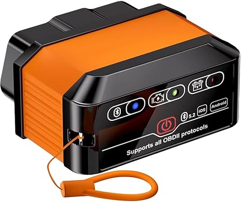 OBD2 Diagnostica Auto OBD, Adattatore diagnostico OBD2 Bluetooth 5.2 per auto, Valigia diagnostica francese auto multimarca per iOS Android, lettore codice motore con sistemi diagnostici completi