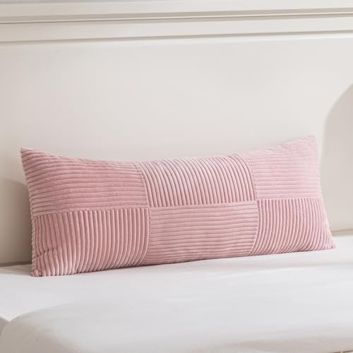 FDTERN 1 Stück Altrosa Kissenbezug 40x145 cm Weich Kordsamt Kissenbezüge Kissenhülle Dekokissenbezug Sofakissen Dekokissen Boho Deko für Sofa Schlafzimmer Wohnzimmer Balkon (Ohne Kissenfüllung)