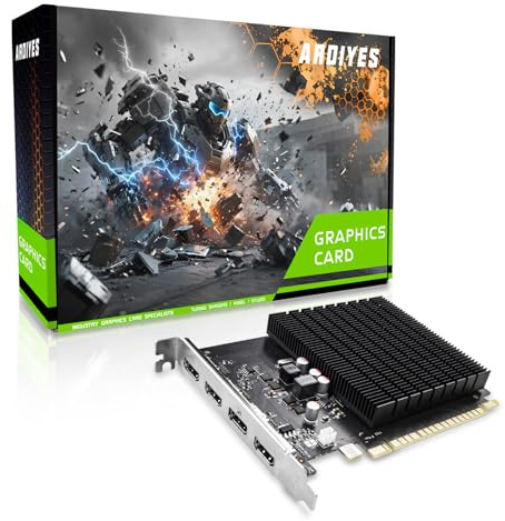 ARDIYES GT 730 4GB GDDR3 GPU 4X HDMI Graphics Card, 4 Independent Display Multi-Monitor Setup, 64-bit DDR3 Video Card