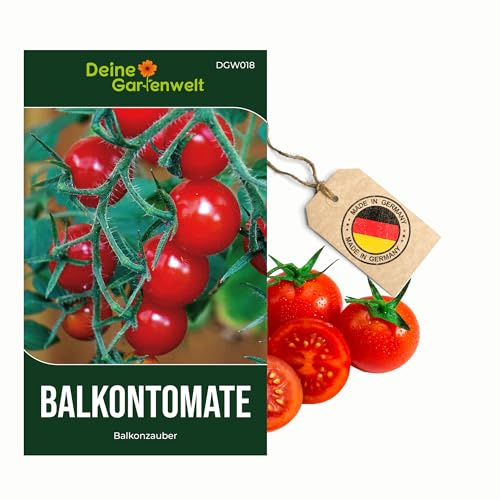 Balkontomaten rot Balkonzauber Samen - Solanum lycopersicum - Balkontomatensamen - Gemüsesamen - Saatgut für 15 Pflanzen – 3er Pack (3x) – je Packung für 15 Pflanzen (gesamt 45)