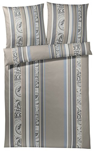 Joop! Bettwäsche Paisley Stripe Stone Grey 1 Bettbezug 240 x 220 cm + 2 Kissenbezüge 80 x 80 cm