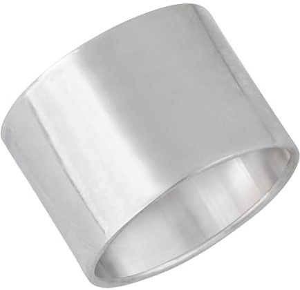 Silverly Breiter Zigarrenring aus 925er Silber für Damen | Daumenring mit Flacher Kante aus Sterlingsilber | Polierte Klobige Herrenringe aus Silber | Einfaches Minimalistisches Glattes Dickes Ehering