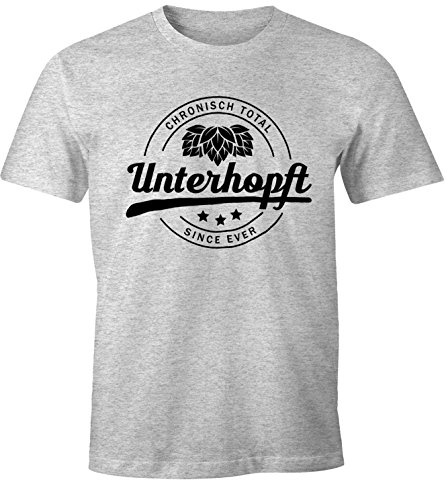 MoonWorks Chronisch Unterhopft Total Herren T-Shirt Since Ever Fun-Shirt Grau-meliert L