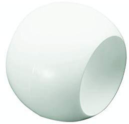 prodecoshop 8 Schlaufenkugeln, Dekokugeln, Zierkugeln für Gardinen, Kunststoff, Ø Loch 20,5 mm, weiß