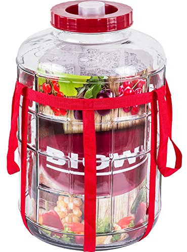 Globo de fermentación multifunción de cristal universal con sistema de fermentación, recipiente de fermentación, tamaño a elegir (18 L)