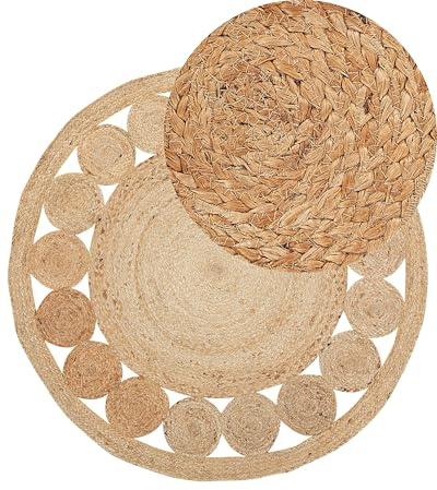 Beliani Teppich Jute beige rund Dia. 120 cm Ahlat