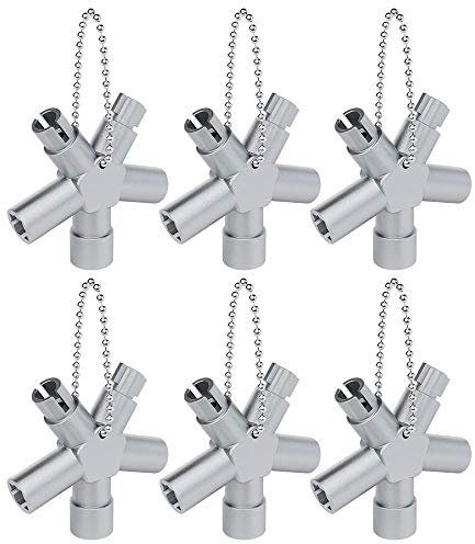 ABSINA Universalschlüssel mit 4 Profile 6er Pack - Dreikantschlüssel Vierkantschlüssel Schaltschrankschlüssel Vierkant Dreikant - Universal Schlüssel für gängige Schränke & Absperrsysteme