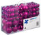 Relaxdays Set de 100 Bolas de Navidad, Decoración navideña, Mate, Brillante, Árbol de Navidad, ∅ 3,4 & 6 cm, Fucsia
