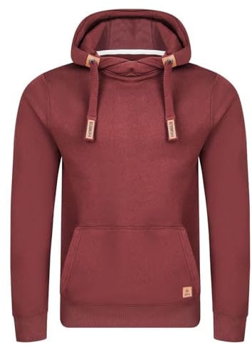 riverso Hoodie Herren Regular Fit RIVNiklas Kapuzenpullover Pullover Cross-Over-Kragen Rot 2XL (XXL, Port Red (BJD))